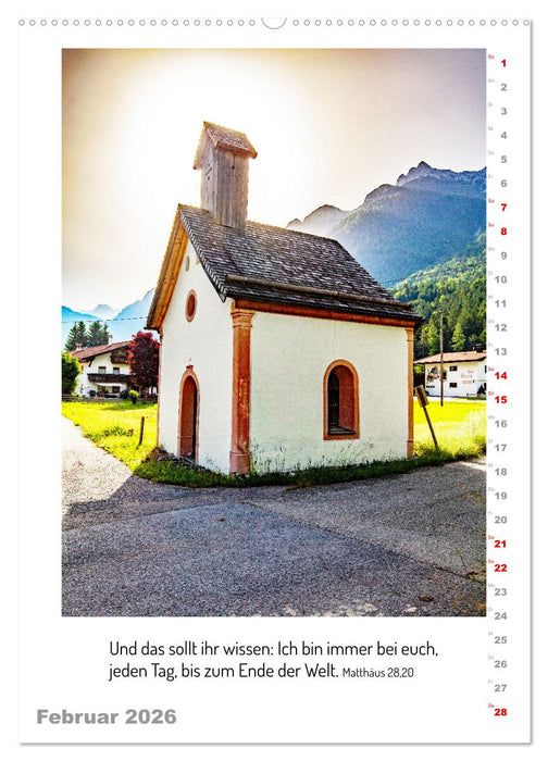 Kapellen mit Bibelzitaten (CALVENDO Premium Wandkalender 2026)