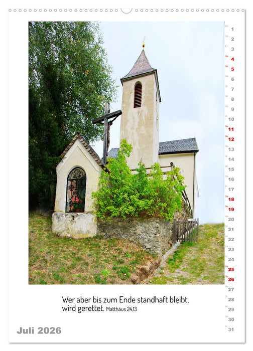 Kapellen mit Bibelzitaten (CALVENDO Premium Wandkalender 2026)