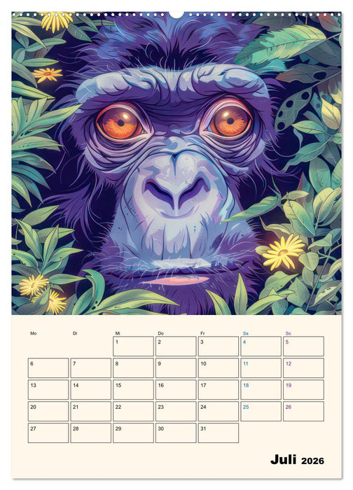 Dschungeltiere - Einzigartige Faszination (CALVENDO Premium Wandkalender 2026)