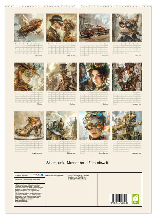 Steampunk - Mechanische Fantasiewelt (CALVENDO Premium Wandkalender 2026)