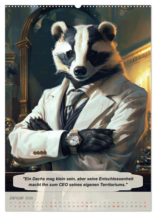 Tierisch lustige Managerweisheiten (CALVENDO Premium Wandkalender 2026)