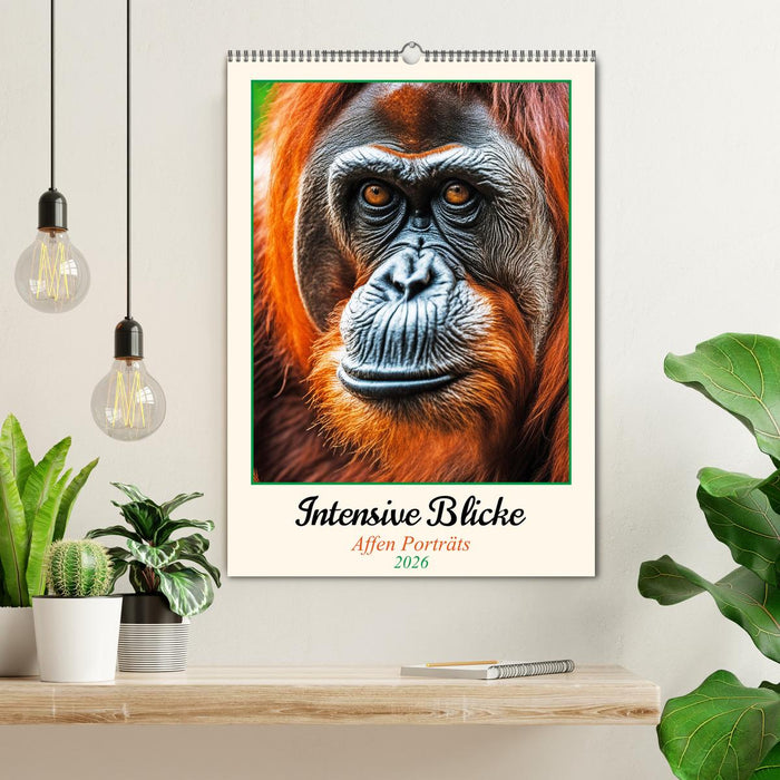 Intensive Blicke - Affen Porträts (CALVENDO Wandkalender 2026)
