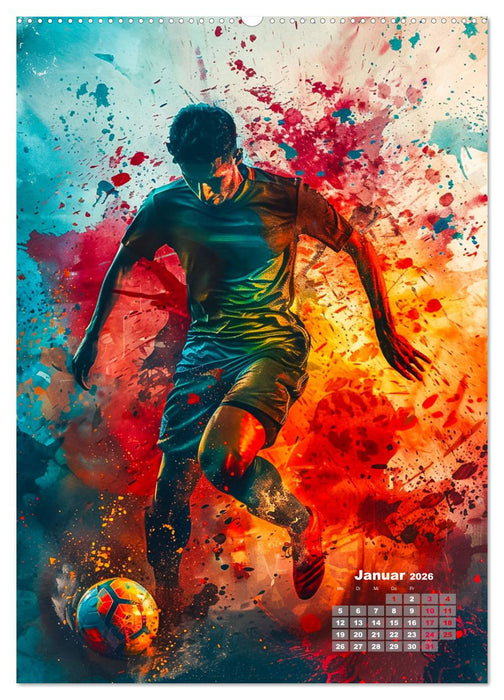 Fussball - Spieler in Action (CALVENDO Premium Wandkalender 2026)