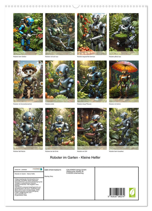 Roboter im Garten - Kleine Helfer (CALVENDO Premium Wandkalender 2026)