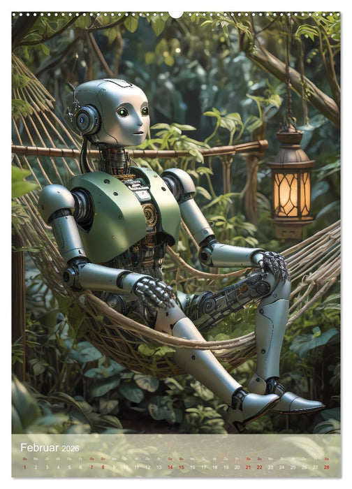 Roboter im Garten - Kleine Helfer (CALVENDO Premium Wandkalender 2026)