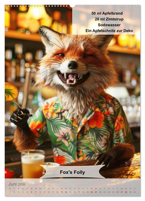 Tierisch leckere Cocktailrezepte (CALVENDO Premium Wandkalender 2026)