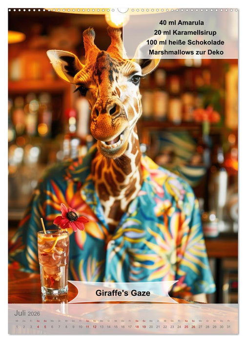 Tierisch leckere Cocktailrezepte (CALVENDO Premium Wandkalender 2026)