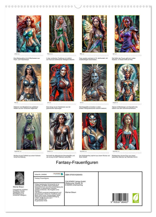 Fantasy-Frauenfiguren (CALVENDO Premium Wandkalender 2026)