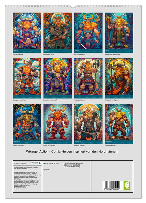 Wikinger Action - Comic-Helden inspiriert von den Nordmännern (CALVENDO Premium Wandkalender 2026)