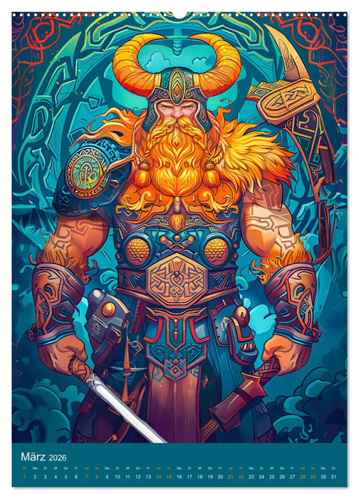 Wikinger Action - Comic-Helden inspiriert von den Nordmännern (CALVENDO Premium Wandkalender 2026)