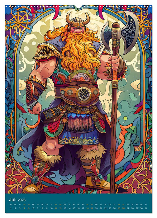 Wikinger Action - Comic-Helden inspiriert von den Nordmännern (CALVENDO Premium Wandkalender 2026)
