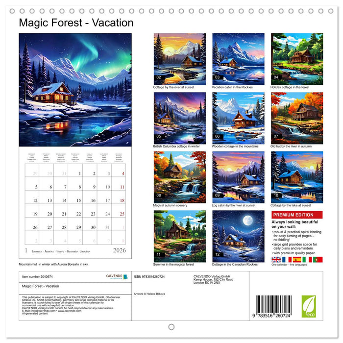 Magic Forest - Vacation (CALVENDO Monthly Calendar 2026)