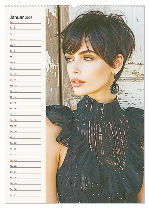Kurzhaarschnitte. Zeitlose und schöne Schnitte für kurze Haare (CALVENDO Premium Wandkalender 2026)