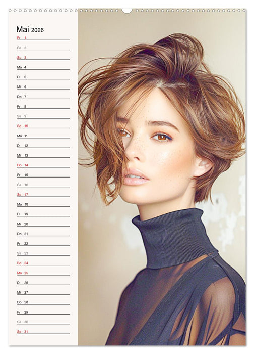 Kurzhaarschnitte. Zeitlose und schöne Schnitte für kurze Haare (CALVENDO Premium Wandkalender 2026)
