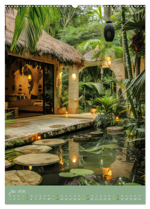 Dschungelbehausungen - Traumhaft exotisch (CALVENDO Premium Wandkalender 2026)
