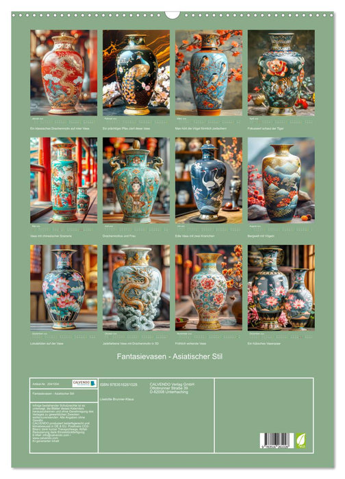 Fantasievasen - Asiatischer Stil (CALVENDO Wandkalender 2026)