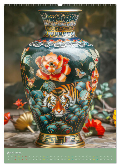 Fantasievasen - Asiatischer Stil (CALVENDO Wandkalender 2026)