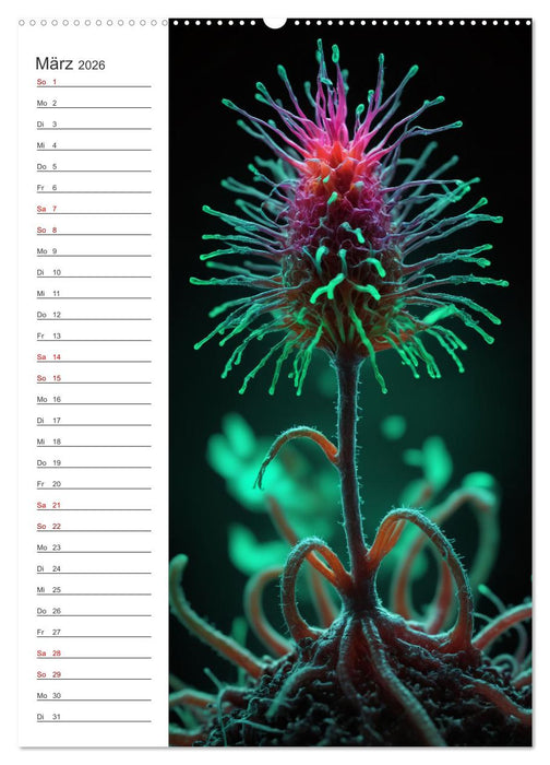 Leuchtende Mikroflora (CALVENDO Premium Wandkalender 2026)