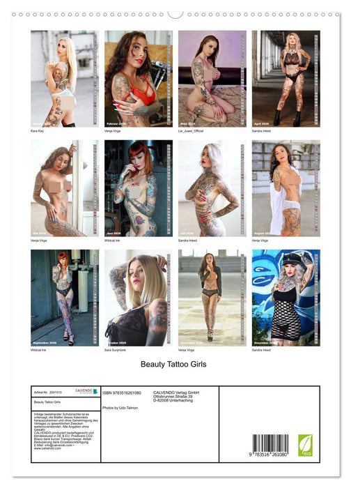 Beauty Tattoo Girls (CALVENDO Premium Wandkalender 2026)
