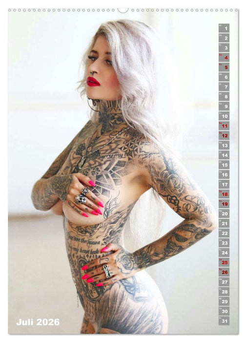 Beauty Tattoo Girls (CALVENDO Premium Wandkalender 2026)