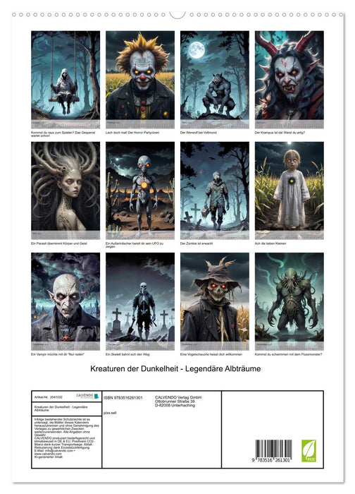 Kreaturen der Dunkelheit - Legendäre Albträume (CALVENDO Premium Wandkalender 2026)