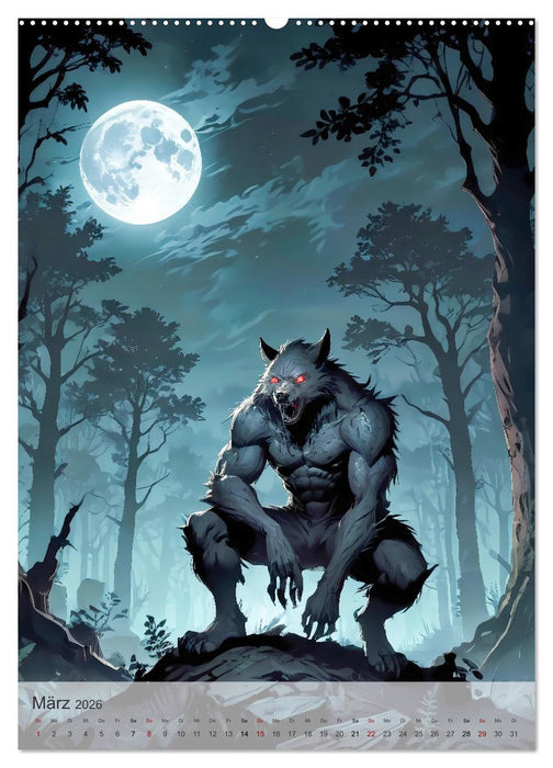 Kreaturen der Dunkelheit - Legendäre Albträume (CALVENDO Premium Wandkalender 2026)