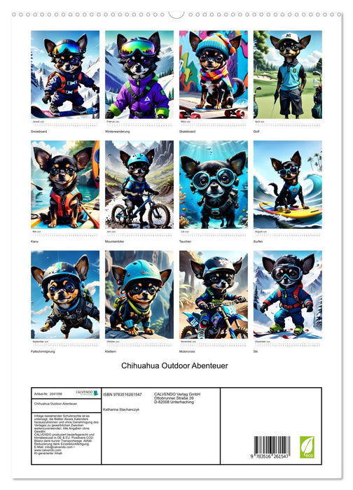 Chihuahua Outdoor Abenteuer (CALVENDO Premium Wandkalender 2026)