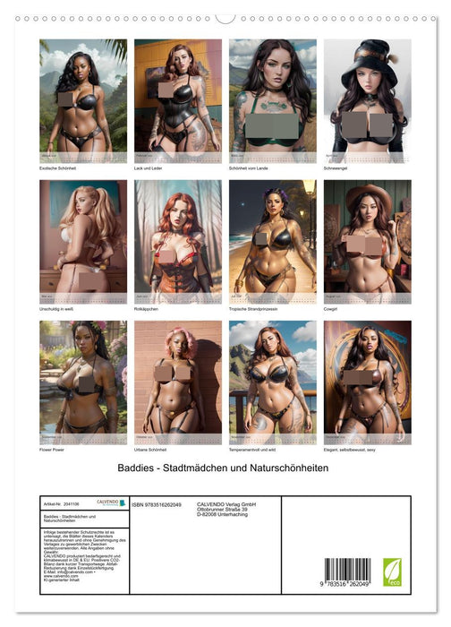 Baddies - Stadtmädchen und Naturschönheiten (CALVENDO Premium Wandkalender 2026)