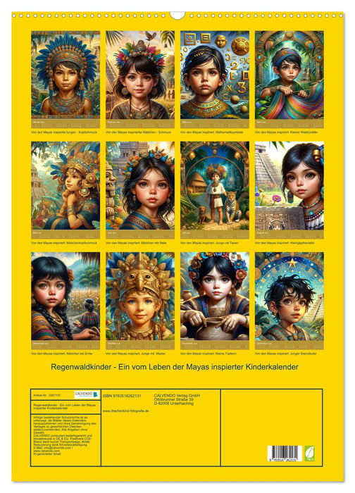 Regenwaldkinder - Ein vom Leben der Mayas inspierter Kinderkalender (CALVENDO Wandkalender 2026)