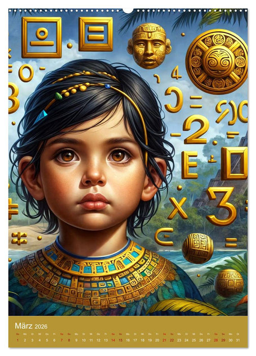 Regenwaldkinder - Ein vom Leben der Mayas inspierter Kinderkalender (CALVENDO Wandkalender 2026)