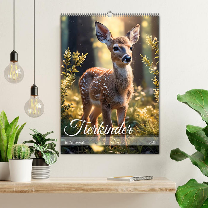 Tierkinder im Zauberwald (CALVENDO Wandkalender 2026)