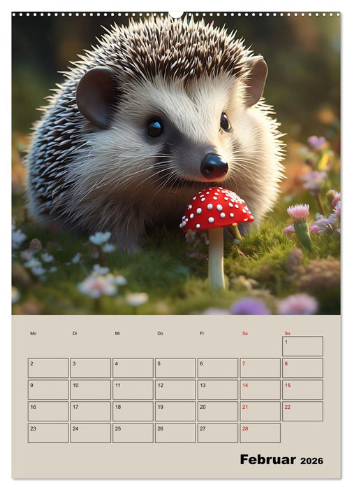 Tierkinder im Zauberwald (CALVENDO Wandkalender 2026)