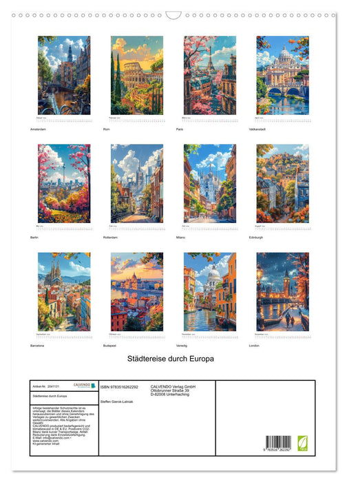 Städtereise durch Europa (CALVENDO Wandkalender 2026)