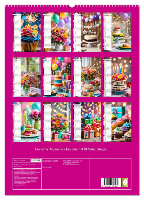 Festliche Momente - Ein Jahr mit KI Geburtstagen (CALVENDO Premium Wandkalender 2026)