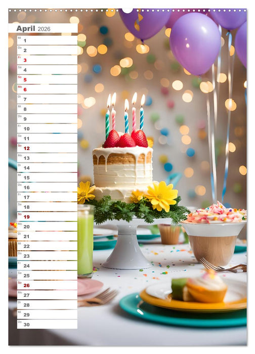 Festliche Momente - Ein Jahr mit KI Geburtstagen (CALVENDO Premium Wandkalender 2026)