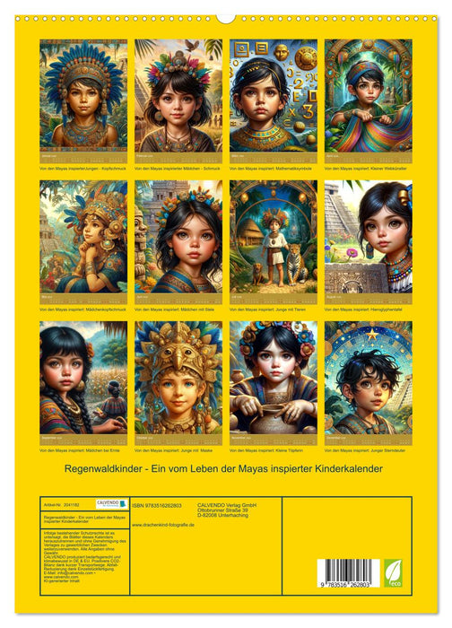 Regenwaldkinder - Ein vom Leben der Mayas inspierter Kinderkalender (CALVENDO Premium Wandkalender 2026)