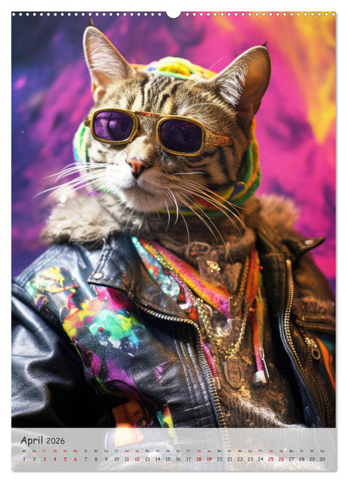 Katzen im lustigen Gangsterlook (CALVENDO Premium Wandkalender 2026)