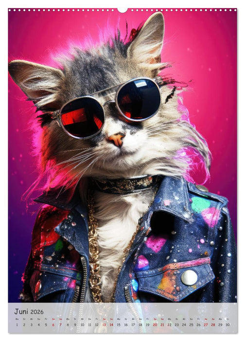 Katzen im lustigen Gangsterlook (CALVENDO Premium Wandkalender 2026)