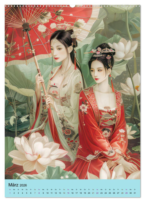 Graziöse asiatische Frauen - Asienstil (CALVENDO Wandkalender 2026)