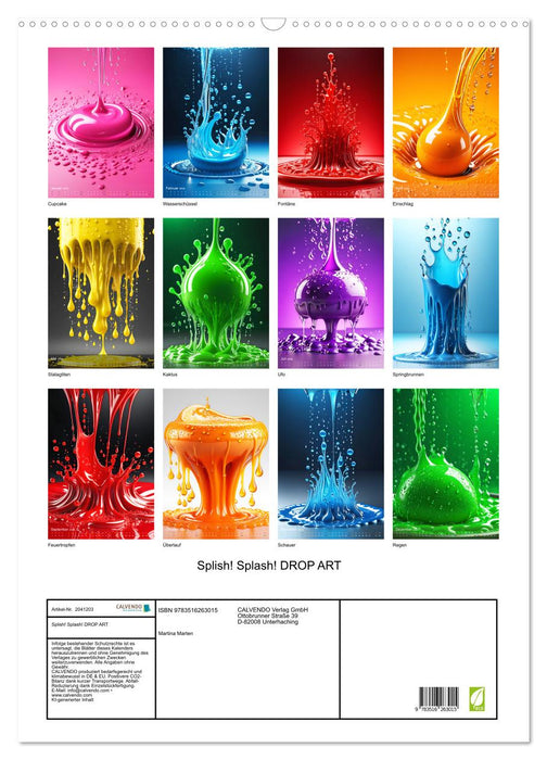 Splish! Splash! DROP ART (CALVENDO Wandkalender 2026)