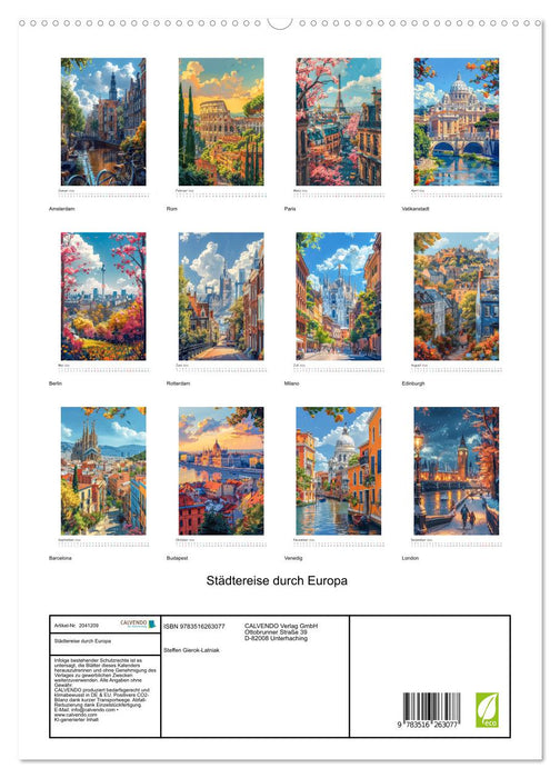 Städtereise durch Europa (CALVENDO Premium Wandkalender 2026)