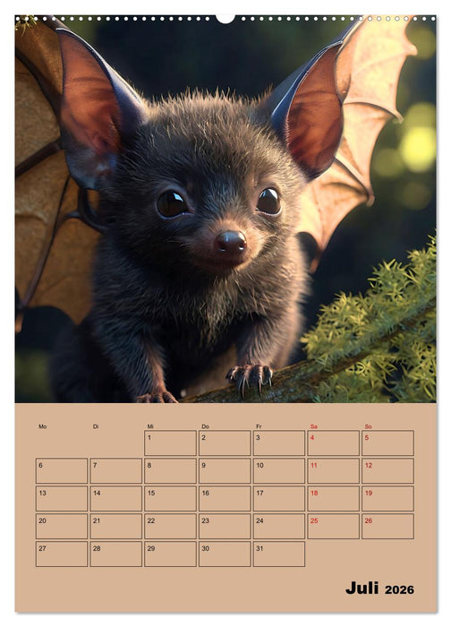 Tierkinder im Zauberwald (CALVENDO Premium Wandkalender 2026)