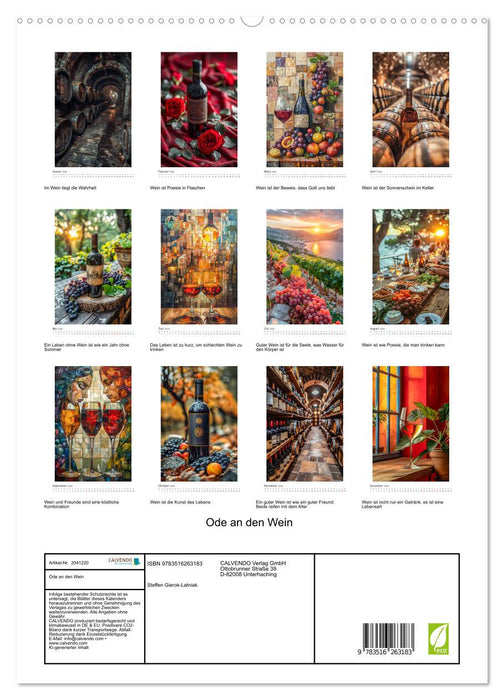 Ode an den Wein (CALVENDO Premium Wandkalender 2026)