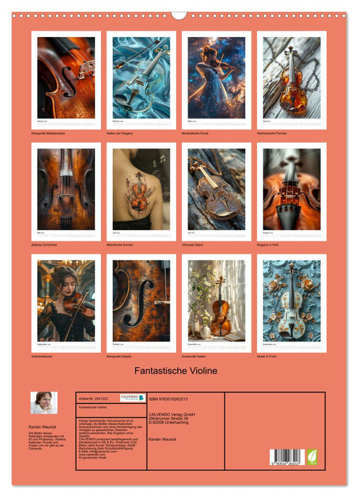 Fantastische Violine (CALVENDO Wandkalender 2026)