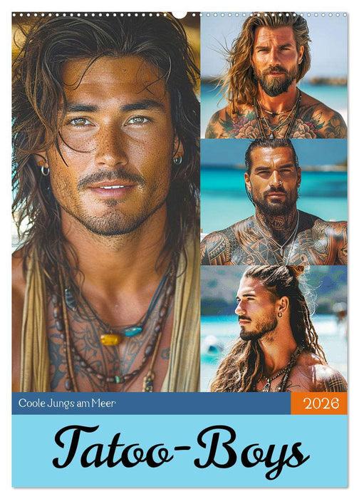 Tatoo-Boys. Coole Jungs am Meer (CALVENDO Wandkalender 2026)