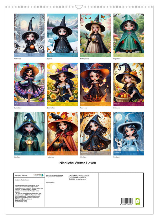 Niedliche Wetter Hexen (CALVENDO Wandkalender 2026)