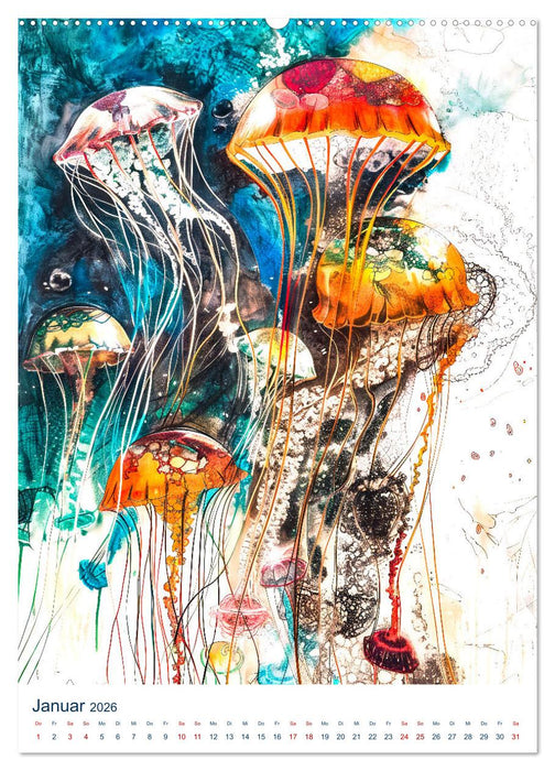 Farbenrausch im Meer - Abstrakte Schönheit des Lebens am Korallenriff (CALVENDO Premium Wandkalender 2026)