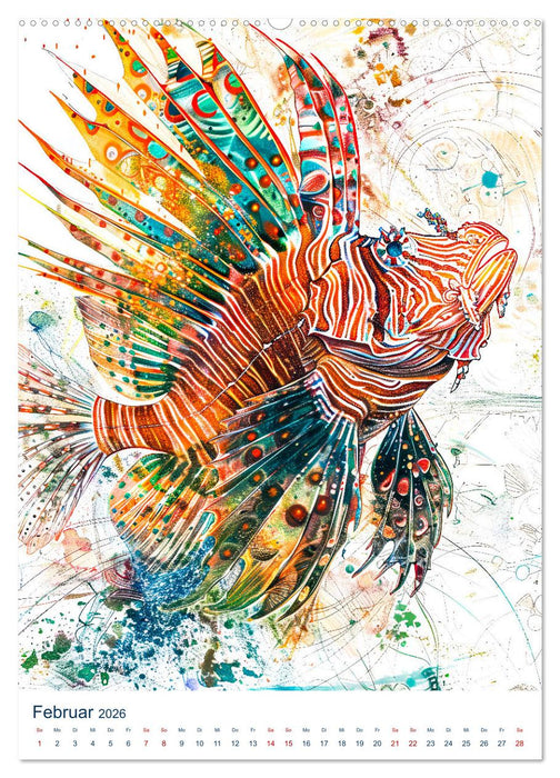 Farbenrausch im Meer - Abstrakte Schönheit des Lebens am Korallenriff (CALVENDO Premium Wandkalender 2026)