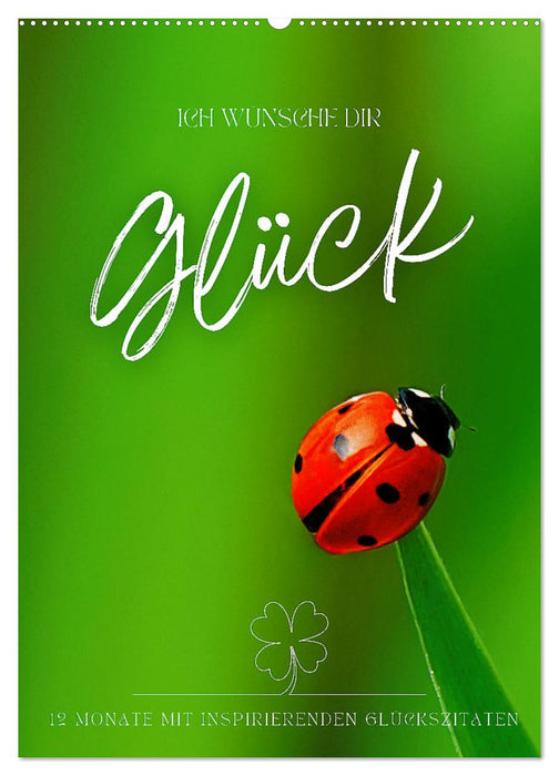 ICH WÜNSCHE DIR GLÜCK - 12 Monate mit inspirierenden Glückszitaten (CALVENDO Wandkalender 2026)