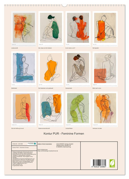 Kontur PUR - Feminine Formen (CALVENDO Premium Wandkalender 2026)